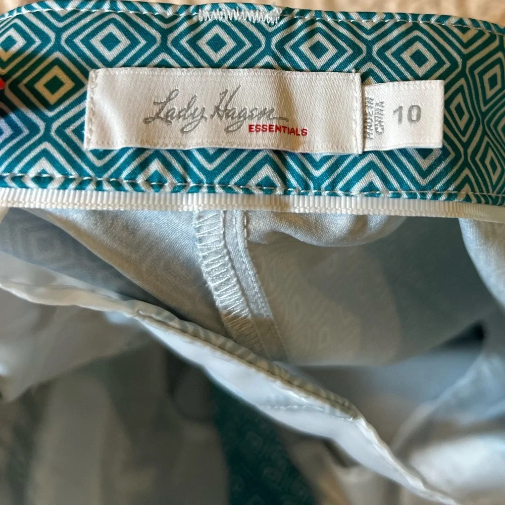 Lady Hagen Green Geometric Golf Shorts